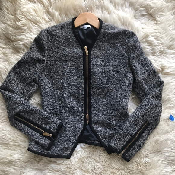 Faith Connexion Jackets & Blazers - Faith Connextion  Blue/brown tweed zipped jacket!